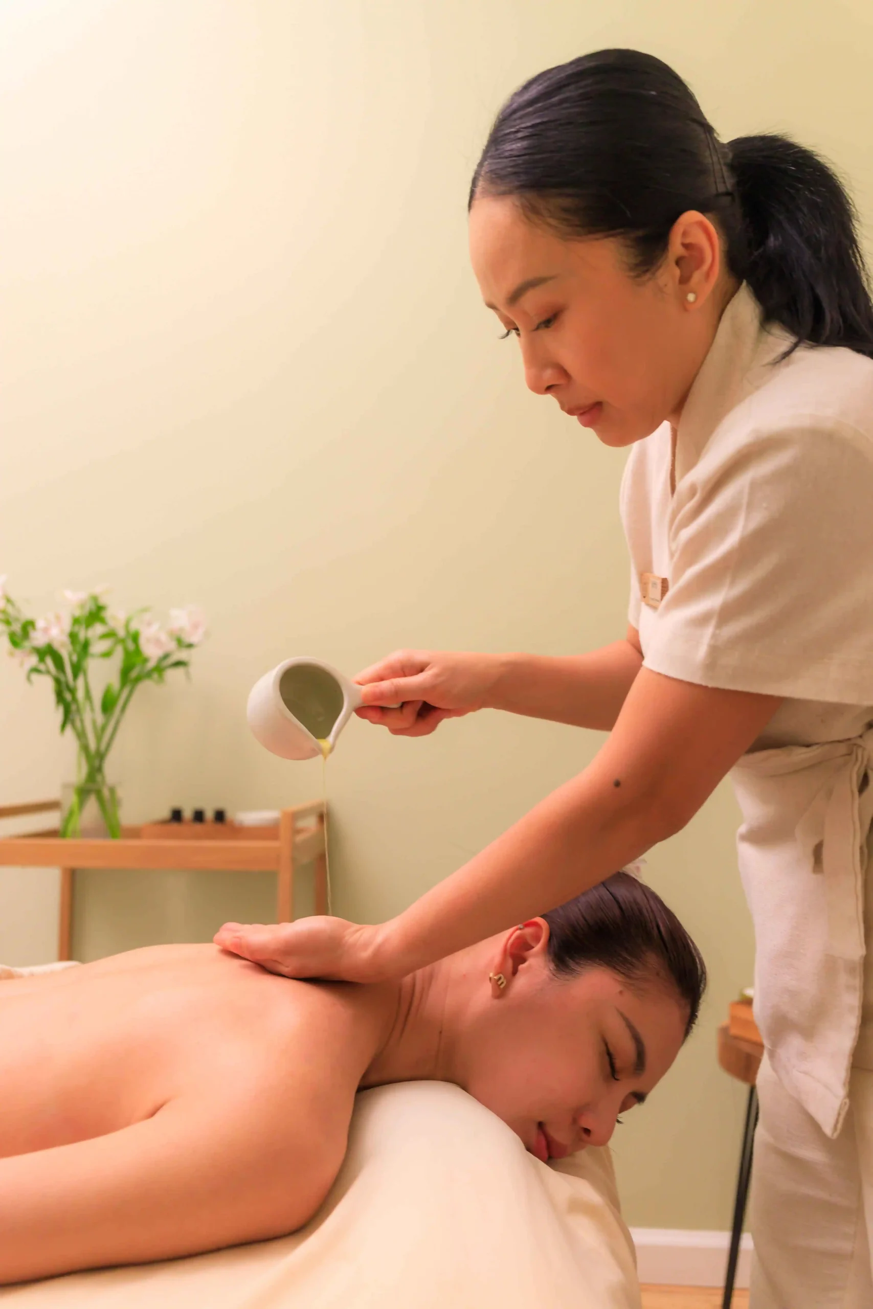 Traditional Thai massage session at Sukho Thai Healing, a Thai wellness studio in NoMad NYC